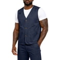 thumbnail image 2 of Relaxed Fit V Neck Cotton Work Sleeveless Vest With Side Pockets for Backyard Projects Short Trip Leisure Outfits Blue M, 2 of 5