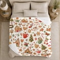 thumbnail image 5 of Whimsical Gingerbread House Candy Pattern Christmas, Festive Holiday Scene, Warm Flannel Blanket for Living Room and Reading Nook, Art Lovers Christmas Gift, Festive Home Decor, 5 of 9