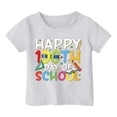 thumbnail image 4 of T-shirts Filles Col Rond Manches Courtes Joyeux 100e Jour d'École Hauts Filles Blanc 3-4 Ans, 4 of 4