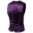 thumbnail image 2 of SWSMCLT Men's Slim Fit Waistcoat Formal Business V Neck Suit Vest Sleeveless Formal Top Purple 30, 2 of 5