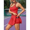 thumbnail image 2 of charmo essentials Women's Two-Piece Tennis Dress with Pleated Skirts and Shorts, Racerback Crop, 2 of 5