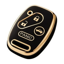 OFFCURVE KeyGuardz Keyless Remote Car Key Fob Outer Shell Cover Soft TPU Case for Honda Civic CR-V CR-Z Fit Insight Odyssey Pilot Ridgeline,Black Gold