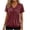 A56 Wine, variant on Mifsaly Womens Cotton Tshirts V-Neck Short Sleeve Summer Tops Pleated Front Dressy Casual Blouses Comfortable Everyday Basic Tee XL