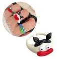 thumbnail image 2 of SIEYIO Adjustable Size Rings Ugly Doll Style Rings Cute Cartoon Character Women Jewelry, 2 of 20