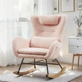 thumbnail image 6 of EBQOSK Rocking Chair Nursery, Modern Rocking Chair with High Backrest Pink, 6 of 7