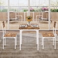 thumbnail image 3 of 2-person dining mesa set 3-piece compact mesa y sillas con ergonomic seating ideal para para small kitchens y apartments (blanca & brown), 3 of 6