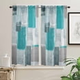 thumbnail image 3 of Oil Painting Abstract Geometric Aqua Curtain Home Decoration Living Room Short Curtains Window Treatments For Kitchen Bedroom, 3 of 6