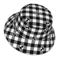 thumbnail image 3 of Kll Anchor Black Tartan Plaid Bucket Hat For Women Men Packable Travel Beach Sun Hat Outdoor Rave Accessories Reflective Fisherman Cap, 3 of 9