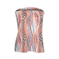 thumbnail image 3 of DYMADE Womens Summer Tube Bandeau Tops Ethnic Print Sleeveless Strapless Off Shoulder Ruched Basic Tank Tops, 3 of 4