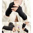 thumbnail image 4 of Holzlrgus 4 Pairs Womens Fingerless Gloves Winter Warm Knit Crochet Thumbhole Arm Warmers, 4 of 6
