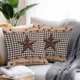 thumbnail image 2 of Country Star Outdoor Pillow Covers Pack of 2 Farmhouse Texas Star Vintage Black Plaid Waterproof Throw Pillow Covers Decorative Cushion Cases for Patio Garden Tent Balcony Couch 16x16 inch, 2 of 8