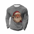 thumbnail image 2 of Christmas Shirts for Men Long Sleeve Casual Crewneck Santa Claus Graphic Waffle Shirt Holiday Party Shirts, 2 of 4
