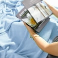thumbnail image 6 of PiccoCasa 1Pcs Cotton Textured Solid Soft Decorative Knit Blanket Pale Blue 50" x 60", 6 of 8