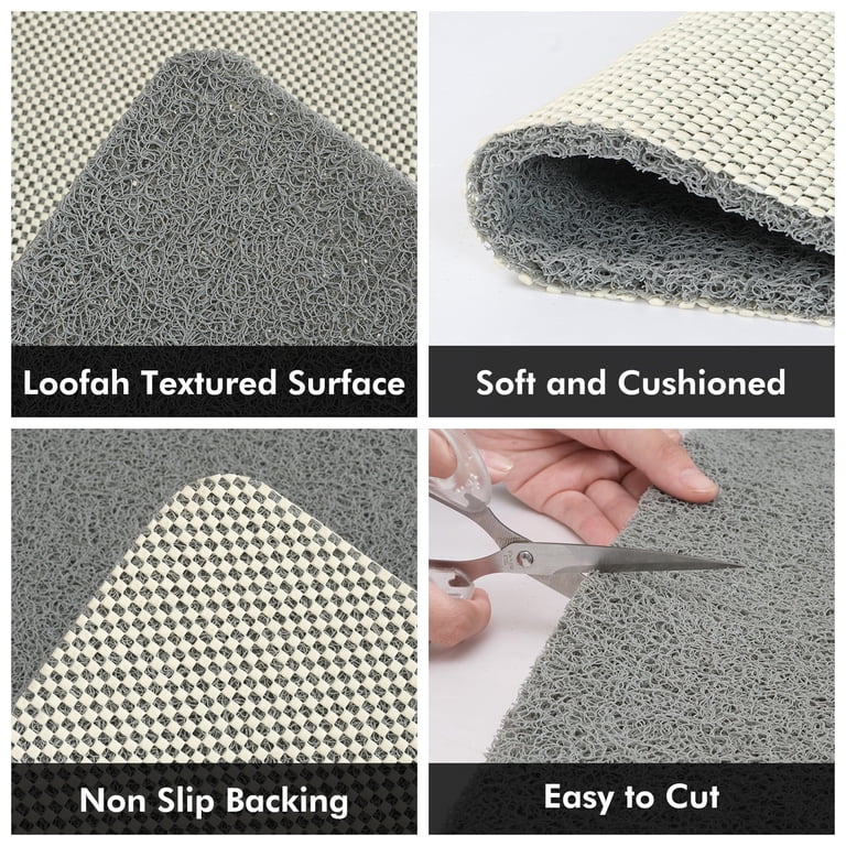 SIXHOME Non-Slip Shower Mat, Gray, 2-Pack 17" x 30" photo 5