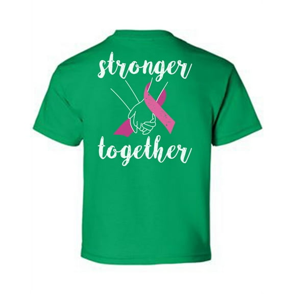 Awkward Styles Breast Cancer Awareness T-Shirt Stronger Together Kids T Shirts Back Print