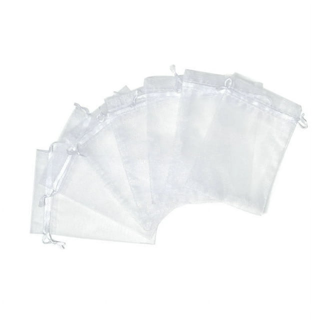 Sac à Fruits en Maille Transparente, 100 Pcs Pochette à Bijoux à Cordon de Couleur Unie, Design à Cordon Imperméable, Tissu en Maille Protecteur, pour Récolte de Jardin, Rangement de Cuisine, Organisateur de Sac de Voyage, Ihhxbz