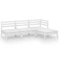 thumbnail image 2 of vidaXL 4 Piece Garden Lounge Set Solid Pinewood White, 2 of 8