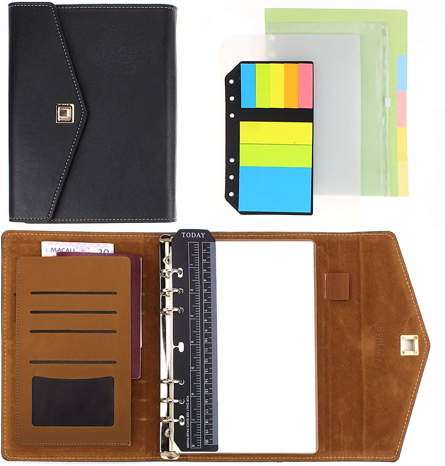 SynLiZy A5 PU Leather Personal Organizer Undated Planner 7.3" x 9.06
