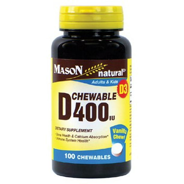 Mason Vitamins Natural Vitamin D 400 IU Chewable 100ct