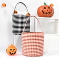 thumbnail image 5 of Halloween Basket, Trick or Treat Basket, Cute Plaid Candy Bucket, Small Baskets Barrel, Jack O Lantern Bags, 5 of 10
