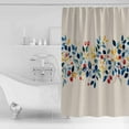 thumbnail image 4 of Extra Long Shower Curtain 72x84 Inch, Leaf Blue Yellow Shower Curtain Waterproof Bathroom Decor Spring Watercolor Botanical Plants Beige Fabric Bath Curtain Set Accessories with Hooks, 4 of 6