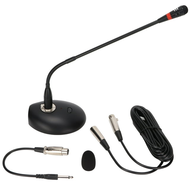 DEWIN Microphone à Condensateur Col de Cygne D38 avec Câble XLR vers 6.35mm pour Diffusion de Conférence