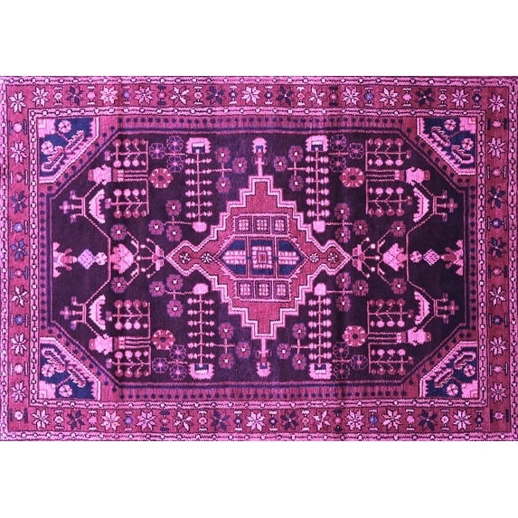 Ahgly Company Indoor Rectangle Persian Purple Traditional Area Rugs, 6' x 9'