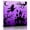 Purple Black, variant on Wall Art Prints, Halloween Framed Canvas Prints for Bedroom Living Room Bathroom Office, Black White Ghost Castle Moon Witch Cartoon Gallery Wrap Wall Art Poster for Gifts Home Decor 16"x16"