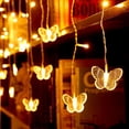 thumbnail image 2 of Lava 96 LED Christmas Butterfly Fairy Lights 11.5ft Butterfly Curtain Twinkle Lights for Bedroom Wedding Party Decoration Yellow, 2 of 9