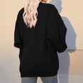 thumbnail image 6 of HNMKIU Women's Pocket Detail Oversized Long Length Round Neck Pullover Sweatshirt Top Black，M, 6 of 8