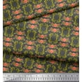 thumbnail image 2 of Soimoi Gray Heavy Canvas Fabric Leaves & Begonia Floral Decor Fabric Printed Yard 58 Inch Wide, 2 of 3