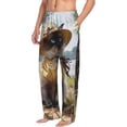 thumbnail image 6 of Salouo Cat In Sun Hat Print Pajama Pants for Men, Lounge Pants Elastic Waistband Casual Men's sleepwear Loungewear Sleep Pajama Pant -XX-Large, 6 of 7