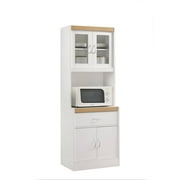 Hodedah Kitchen Cabinet with 1-Drawer, plus Space for Microwave in White
