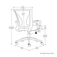 thumbnail image 5 of CorLiving Cooper Pink Fabric Mesh Back and Seat Office Chair with White Base, 5 of 7
