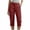 Wine, variant on Bovxnpu Plus Size Pants For Women, Cargo Capris Pants for Women Cropped Trouser, Women Solid Color Pants With Elastic Waist Casual Work Clothes Belt Pockets S