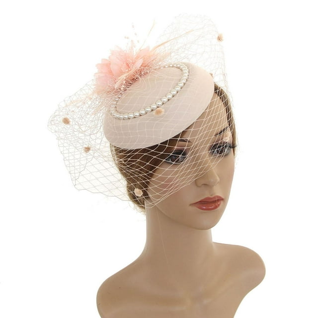 Fascinators Sombrero Hilo Disfraz Flor Diadema para Boda Banquete Cosplay champán BLESIY sombrero tocado