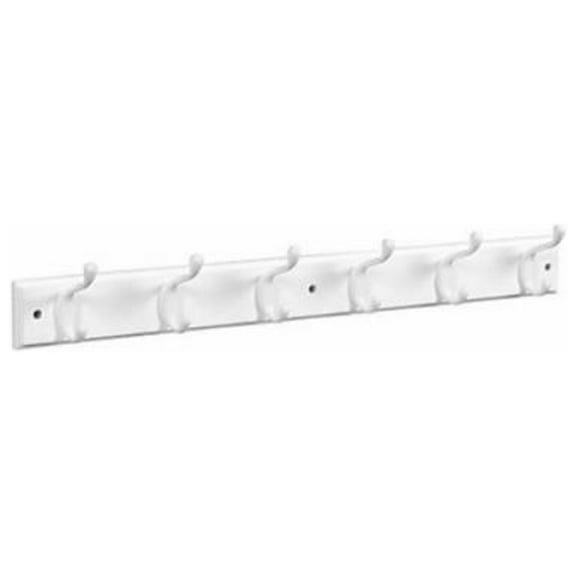 National Hardware S827-071 Hookrail, 6 White Hooks, 27 In. White Board - Quantity 4
