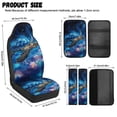 thumbnail image 6 of Xoenoiee Galaxy Turtle Flower Print 5 PCS Automotive Seat Covers for Cars Trucks and SUVs, Car Seat Covers for Front Seats, Seat Belt Pads and Center Console Cover, Leather Auto Interior Covers, 6 of 7