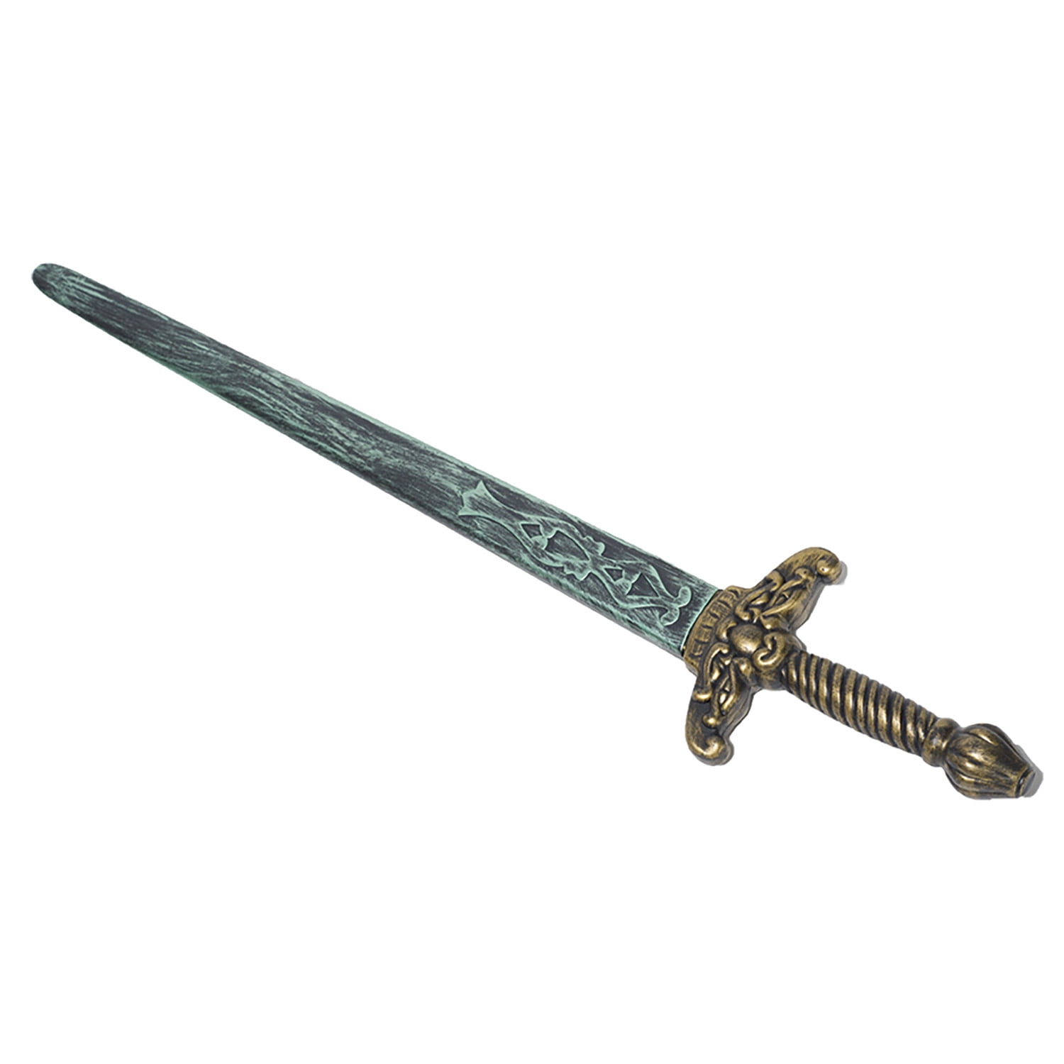 Roman Sword Gold & Silver Plastic 19" Broad Sword With Brown Sheath Accessory 
