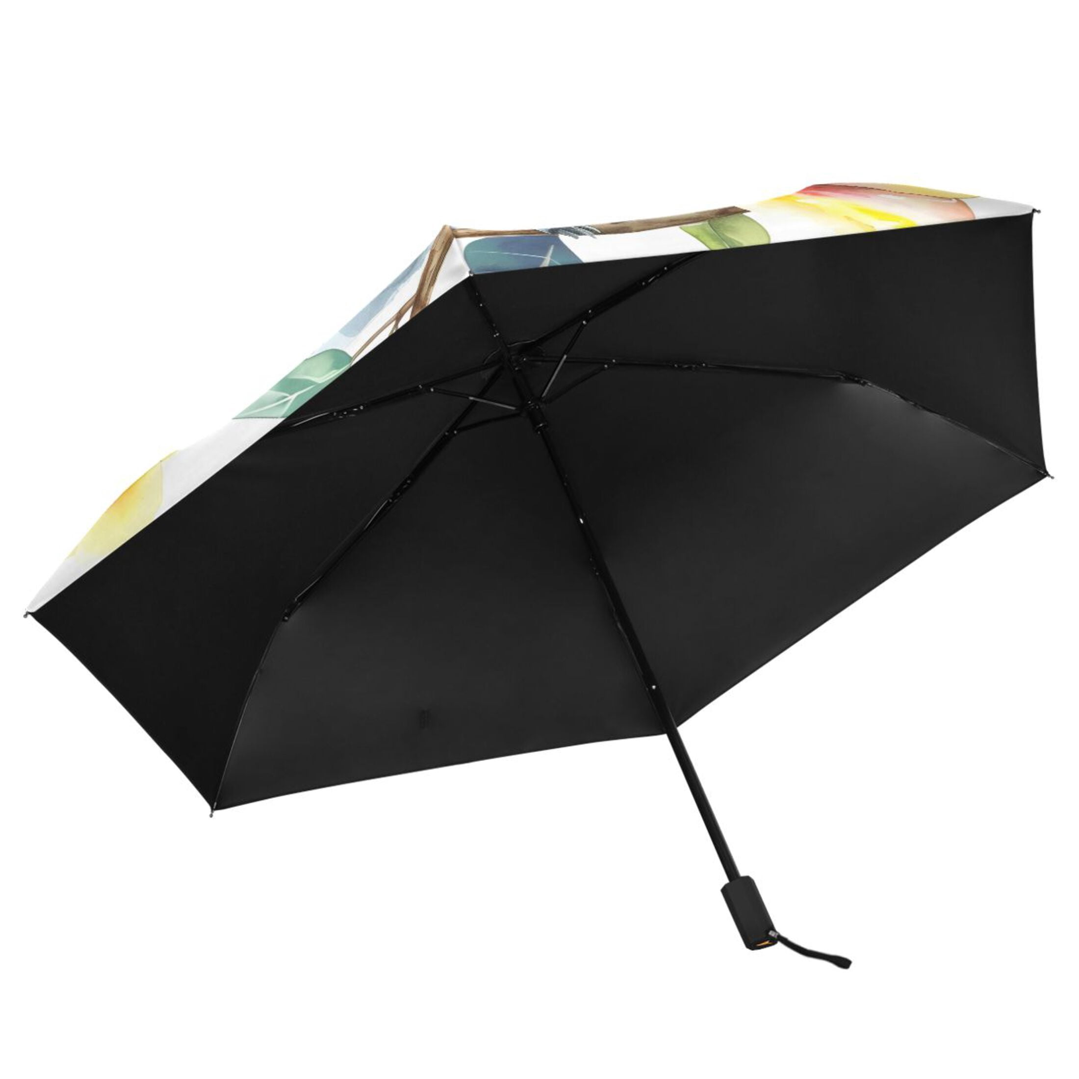 Koala with Flowers Compact Sun Umbrella Windproof Travel Umbrellas for Rain Strong Portable UV Protection