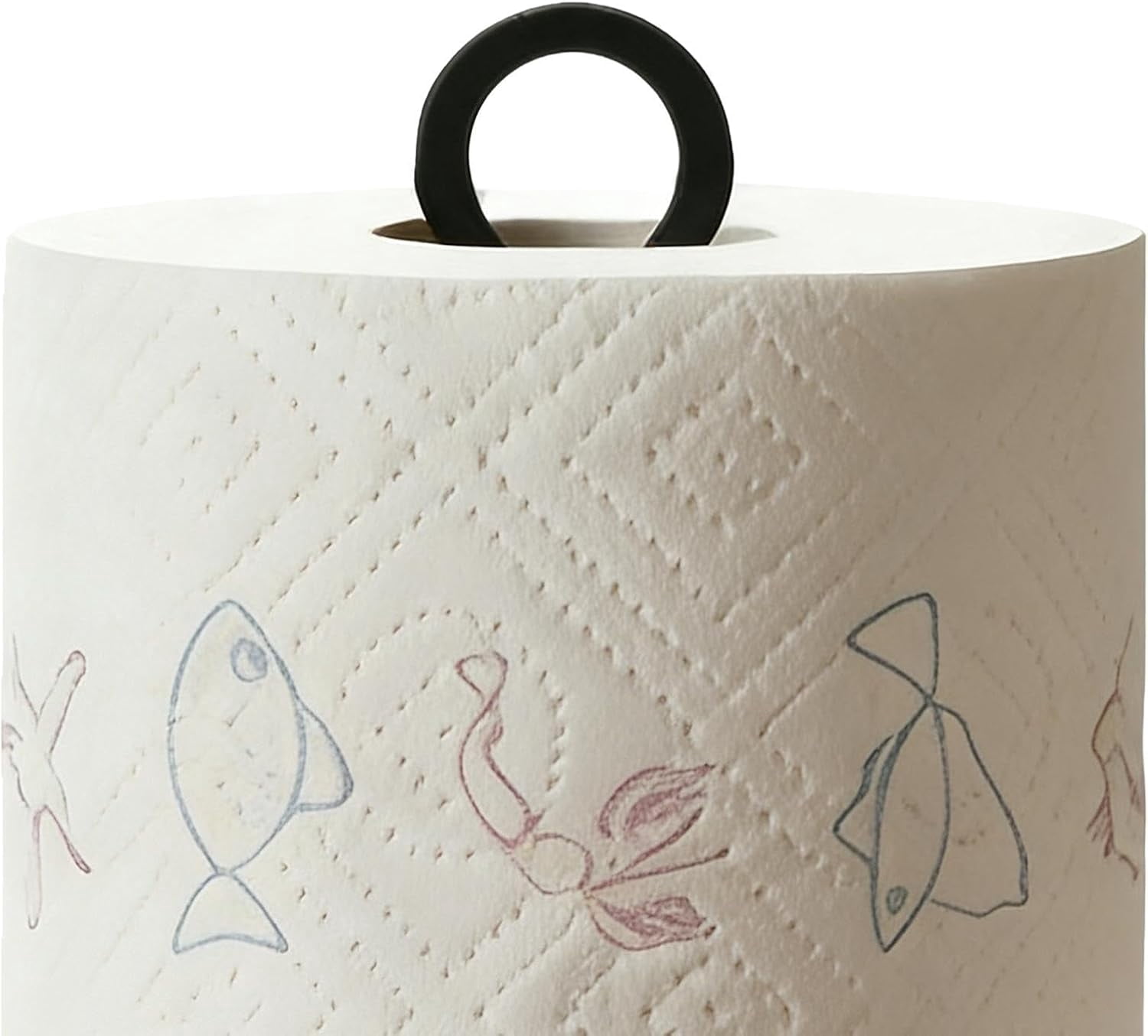 Decorative Paper Towel Holder with Flower Pattern – Freestanding Tissue Roll Rack for Home, Kitchen, Bathroom, or Office