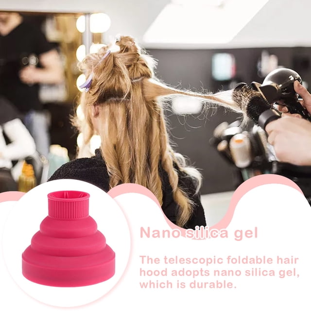 Couvercle de Diffuseur de Sèche-Cheveux Lavable Résistant aux Hautes Températures Accessoires de Sèche-Cheveux en Gel de Silice Outils de Coiffure Maison Rose Rouge