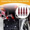 thumbnail image 2 of Tornillos de matrícula universales para motocicleta M6 de Unique Bargains, 82 mm, kit de tornos de matrícula antirrobo de aleación de aluminio rojo, 4 piezas, 2 of 6