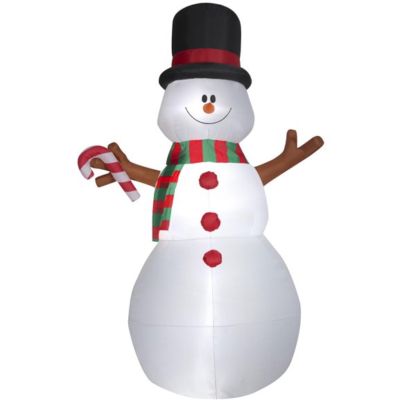 Muñeco de nieve inflable Gemmy con forma de gemelo 3 m con luces LED