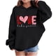 thumbnail image 1 of Sudadera con capucha y estampado de corazón de San Valentín, sudadera de manga larga para niños y niñas, chaqueta para niñas de talla mediana y grande., 1 of 7
