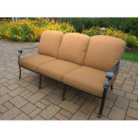 Hampton Deep Seat Sofa With Beige Spunpoly Cushions In Antique Black Hampton Deep Seat Sofa With Beige Spunpoly Cushions In Antique Black Bronze Sunbrella
