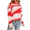 thumbnail image 2 of DailyTrove Women's Striped Turtleneck Top, Long Sleeve, Winter Casual & Outdoor Wear, Warm Wool Blend, Plus Size Friendly, 2 of 6