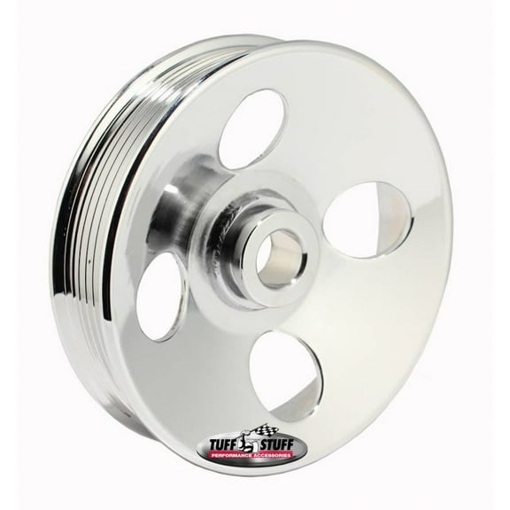Tuff-Stuff Type II Power Steering Pulley 6 Groove Chrome