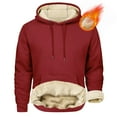 thumbnail image 2 of guisaled Mens Hoodies Pullover Sherpa Fleece Lined Warm Thick Winter Hooded Sweatshirt Fuzzy Soft Comfy Solid Long Sleeve Tops, 2 of 7