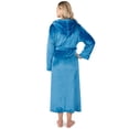thumbnail image 3 of PAVILIA Plush Hooded Robe For Women | Turquoise Teal Blue, Fluffy Soft Bathrobe With Hood | Fuzzy Warm Spa Robe, Cozy Fleece Long Robe | Satin Trim, Large-X-Large, 3 of 10